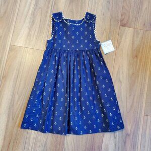 NWT Princess Linens Navy Blue Anchor Dress Size 6